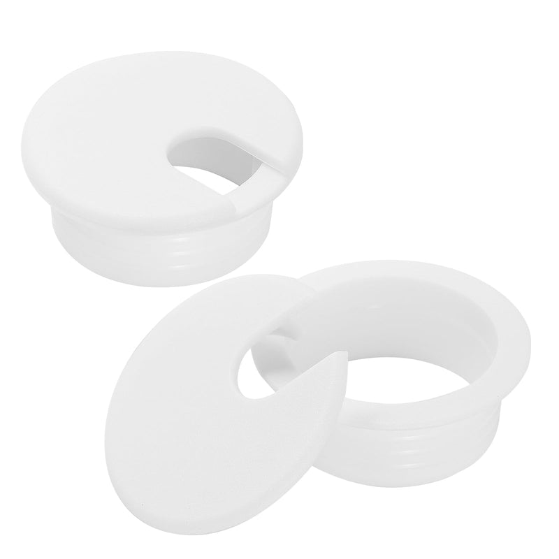[Australia - AusPower] - 1-1/2" White Desk Grommet, JTemgle Plastic Cable Hole Cover Computer Table Cord Wire Organizer Caps Desktop Cord Management for Home Office TV Stands Tabletops, 2 Pieces 1-1/2" / 38mm 