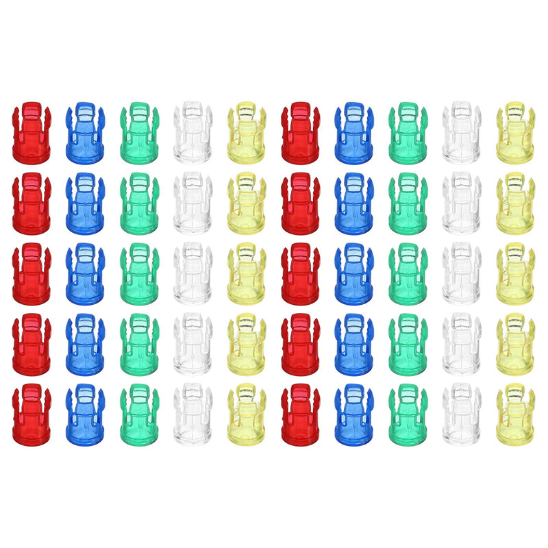 [Australia - AusPower] - PATIKIL 3mm Clear Light-Emitting Diode Holder Clip, 50-in-1 LED Lamp Socket Bulb Cap Protective Cover for Bezel Mount Panel Display, Multicolored 