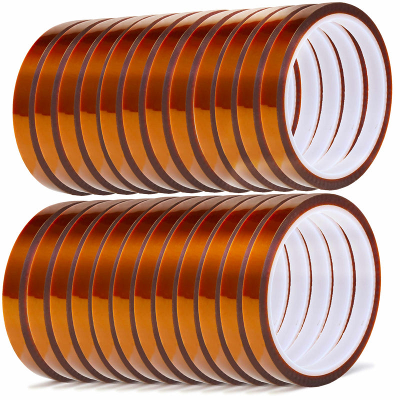Valley'sYuMiao 24Rolls,10mm×108fts,Heat Tape for Sublimation, Heat Transfer Tape, Heat Resistant Tape, No Residue, Thermal, Insulation Protection, Total Length 2596fts, Max 420?
