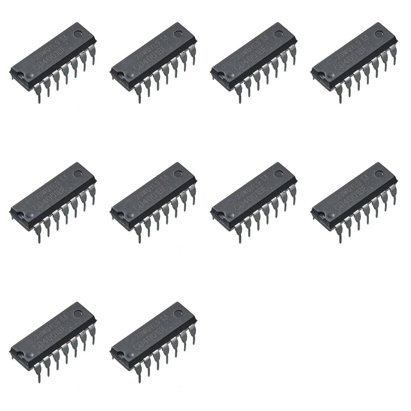 [Australia - AusPower] - Bridgold 10pcs CD4001BE CD4001 4001 Quad 2-Input NOR Buffered B Series Gate or Non-gate Logic chip?DIP-14. 