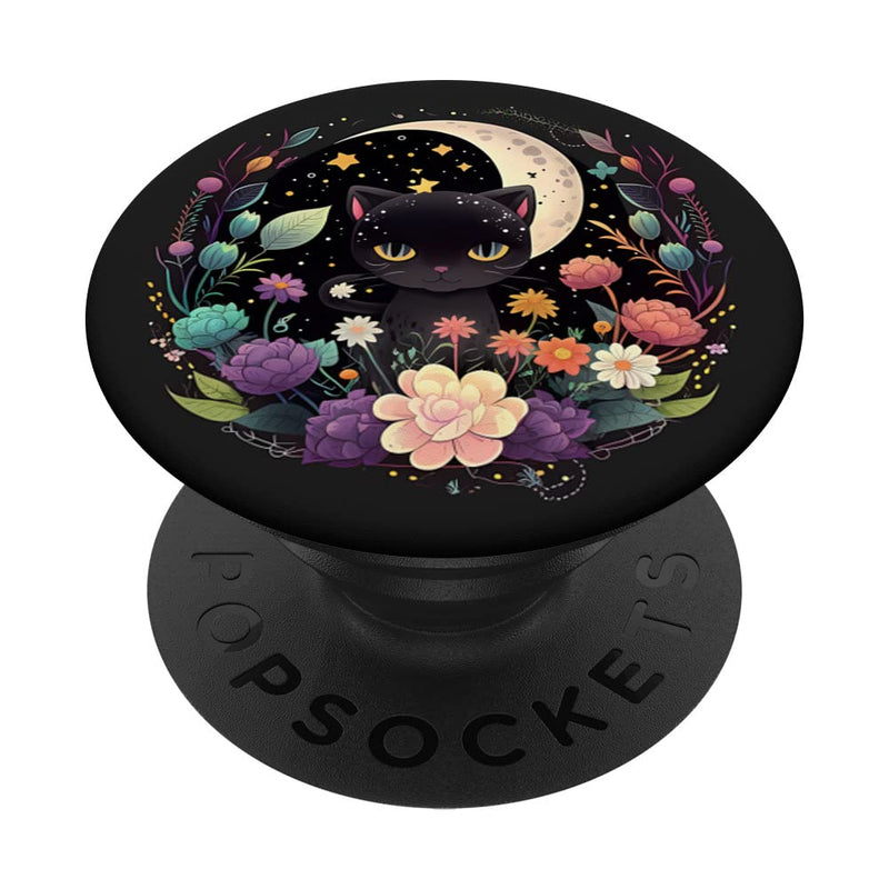 [Australia - AusPower] - Moon Phases Crystal Witchy Cute Black Cat Kawaii Pastel Goth PopSockets Swappable PopGrip 