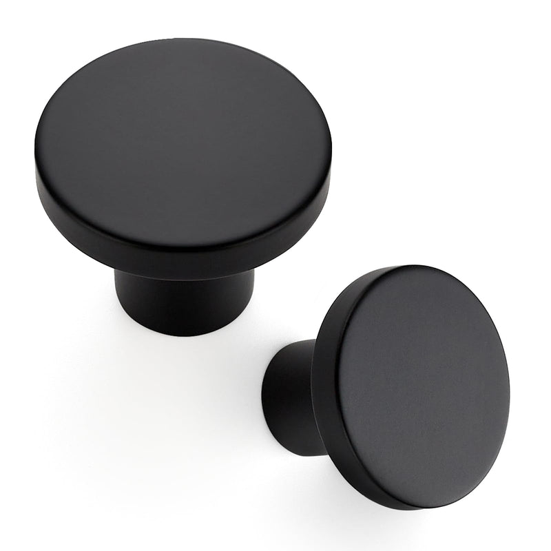 Ravinte 25 Pack Cabinet Knobs Black Kitchen Cabinet Knobs Round Dresser Drawer Pulls Closet Door Pulls 1-1/5 Inch