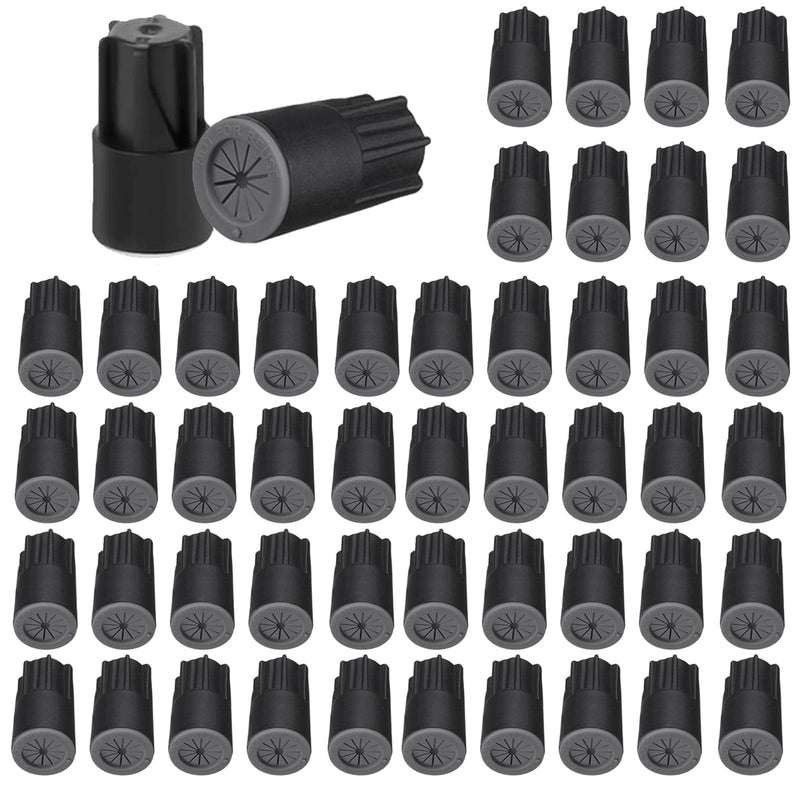 [Australia - AusPower] - 50PCS Waterproof Wire Electrical Connectors, Outdoor Seal Electrical Twist Nuts Caps Cable Terminal Connector for Landscape Light, Irrigation Valves, Wet Location Installation, 22AWG-14AWG, Black 