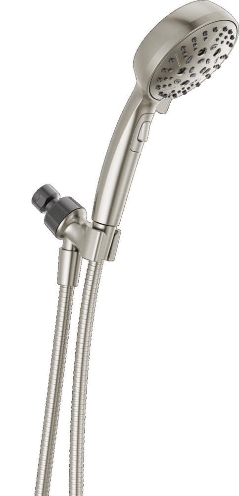 Delta Faucet 6-Spray H2Okinetic Handheld Shower Head with Hose, Brushed Nickel Handheld Shower Head, Hand Shower, Showerheads, Hand Held Shower Heads, Detachable Shower Head, Satin Nickel 75536SN Stainless