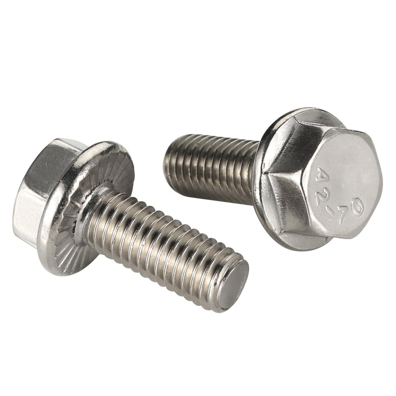 [Australia - AusPower] - 1/4-20 x 3/4" Flanged Hex Head Bolts Flange Hexagon Screws, Stainless Steel A2, DIN 6921, 25 PCS 1/4-20 x 3/4" 