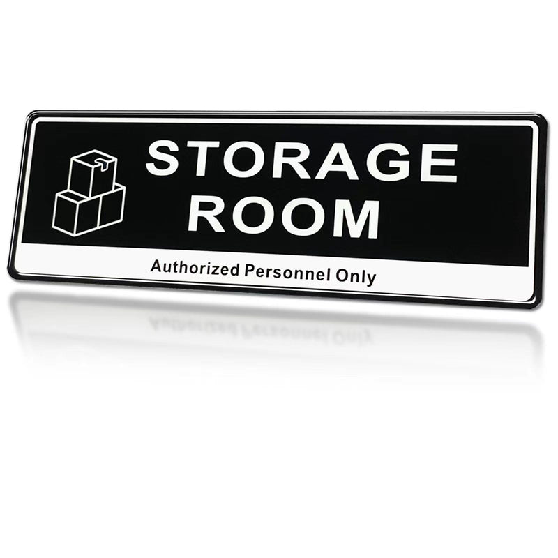 [Australia - AusPower] - Door Sign,RAMIEYOO Acrylic Authorized Personnel Only Signs for Door,Black and White - 9"x 3" (Storage Room) Storage Room 