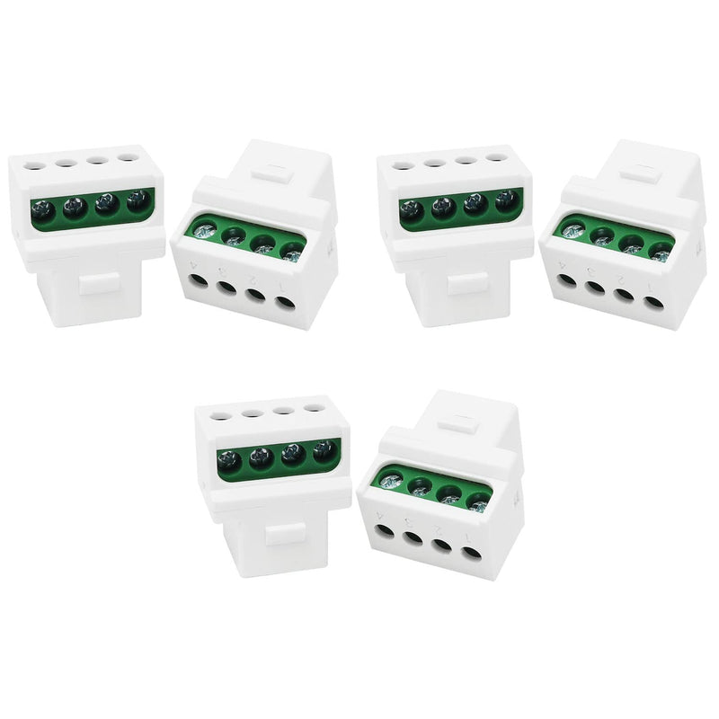 [Australia - AusPower] - SJZBIN 6PCS RJ11 Screw Jack CAT3 Telephone Keystone Jack Telephone Four-core Module, White 