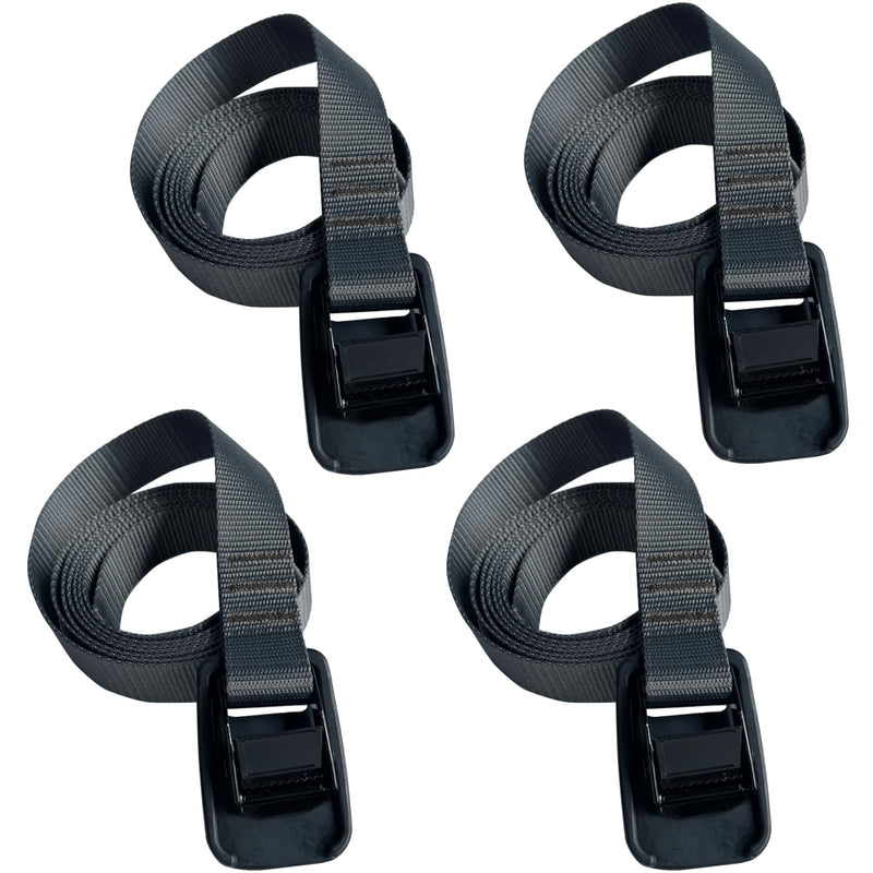 [Australia - AusPower] - Lashing Straps with Cam Buckle Black (Grey (4-Pack), 4 Feet) Grey (4-Pack) 