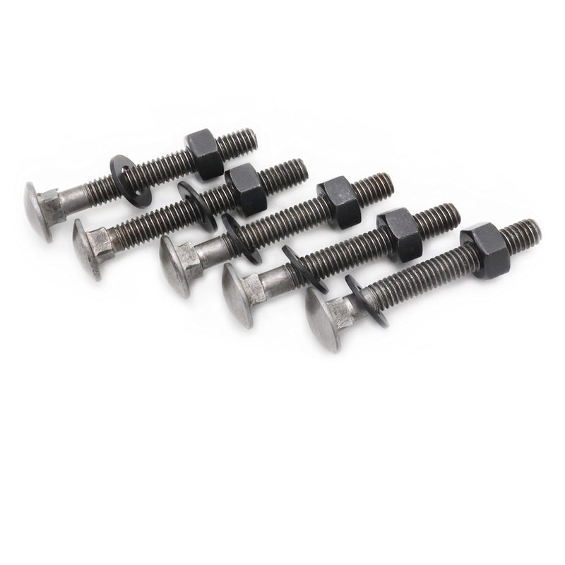 [Australia - AusPower] - 10 Sets Carriage Bolts Screws, (5/16-18 x 2-1/2") Round Head, Square Neck, with (Hex Nuts & Flat Washers), 8.8 Grade (45#) Steel (Black) (5/16-18 x 2-1/2") 