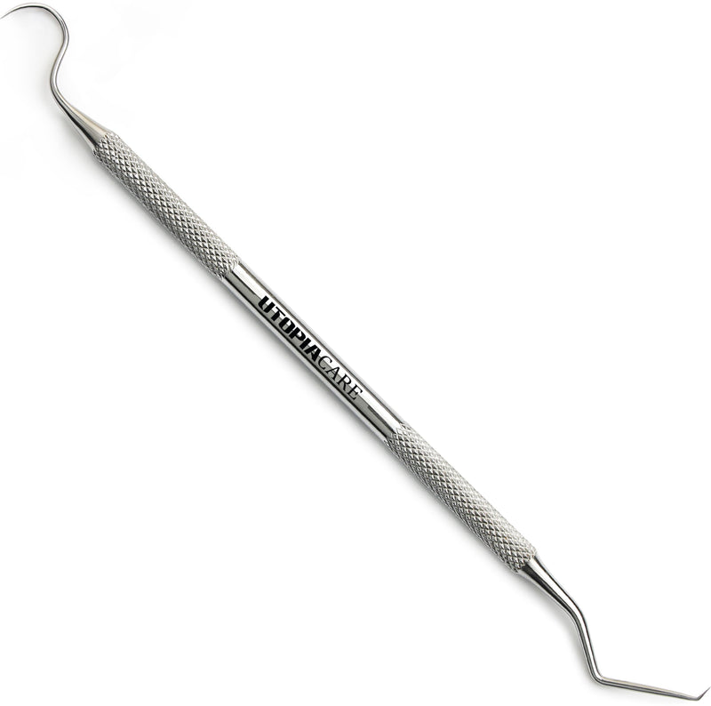 [Australia - AusPower] - Utopia Care Professional Dental Tartar Scraper Tool - Dental Pick, Double Ended Tartar Remover for Teeth, Plaque Remover, Tooth Scraper - (6.5 Inch, Silver 1) 