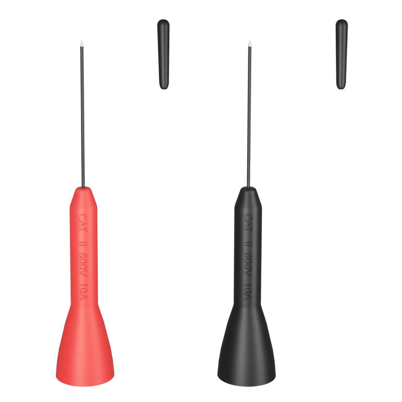 [Australia - AusPower] - 2mm Extended Needle Test Probes, Test Lead Set Accessories CAT II 600V 10A, Multimeter Test Probe Black 