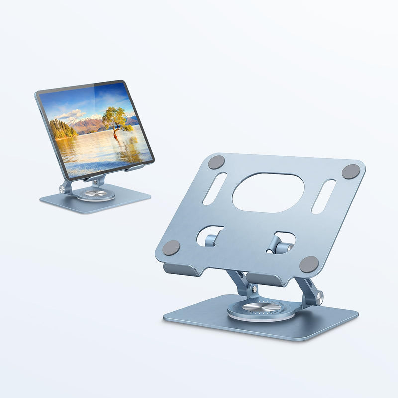 [Australia - AusPower] - JOIOT Tablet Stand, Swivel Tablet Stand with 360 Rotating Base, Adjustable Tablet Holder for Drawing, Compatible with iPad Pro/Air/Mini and More (Blue) Blue 
