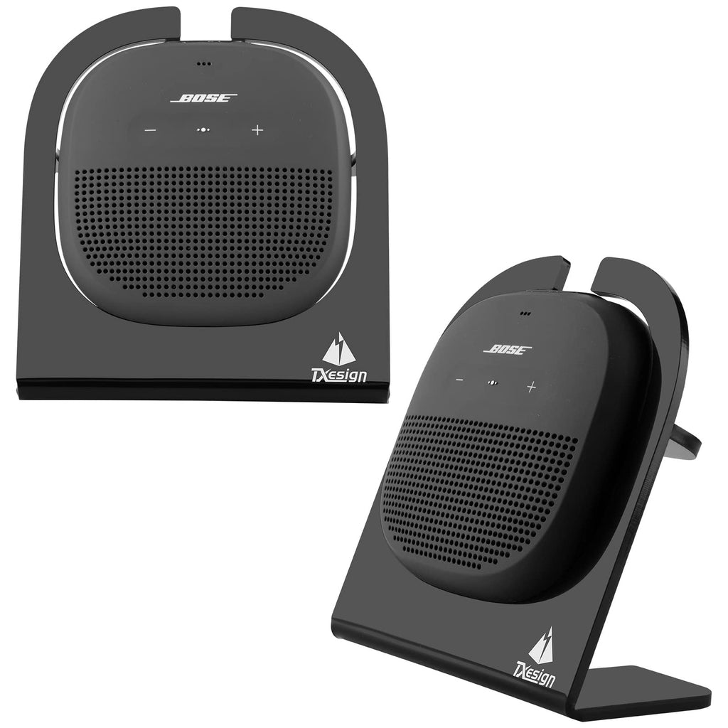 [Australia - AusPower] - TXEsign Desktop Stand for Bose SoundLink Micro Portable Bluetooth Speaker Acrylic Bluetooth Speaker Stand Holder Shop Display Stand Table Stand Holder Anti-Slip Base Stand (Black) Black 