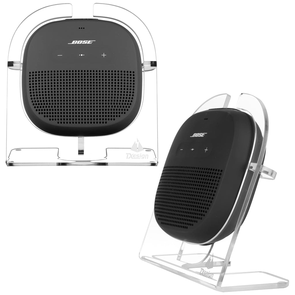 [Australia - AusPower] - TXEsign Desktop Stand for Bose SoundLink Micro Portable Bluetooth Speaker Acrylic Bluetooth Speaker Stand Holder Shop Display Stand Table Stand Holder Anti-Slip Base Stand (Transparent) Transparent 