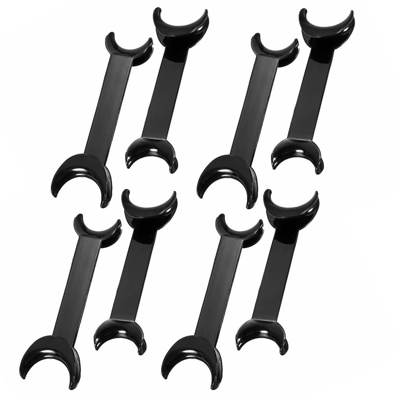 [Australia - AusPower] - 8 Pack Black T-Shape Cheek Retractor, 4 Large Size+4 Small Size Double Head Mouth Opener Retractors for Teeth Whitening, Dental Lip Open Holder Mouth Widener Orthodontic Oral Care Tool 
