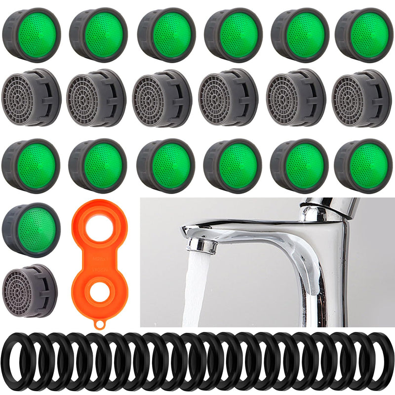 Tap Aerator Tap Aerator Pack of 20 | Aerator Mixing Nozzle Aerator Water-Saving Insert with 20-Piece Seal Tap Replacement Parts for Bathroom Kitchen