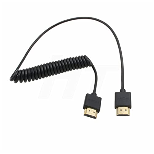 HDMI 8K 4K 60fps Cable Coiled 50cm for Sony A9 Canon C500 Panasonic GH5 Nikon Camera Atomos Ninja V SmallHD Blackmagic Monitor Type A HDMI 2.1 Thin Flexible Straight HDMI