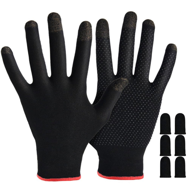 [Australia - AusPower] - Touchscreen Gloves for Sweaty Hands, High-Sensitive Anti-Sweat Breathable Seamless Gaming Gloves for Tablet iPad/Mobile Phone PUBG Game Gloves for Gaming 