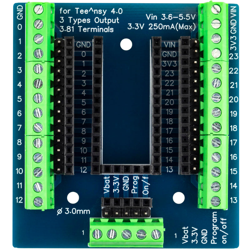 [Australia - AusPower] - Breakout Board for Teensy 4.0 Module 33 Pins 3.81mm / 0.15" Screw Terminal Expansion Board 3 Types Output Compatible for Arduino 