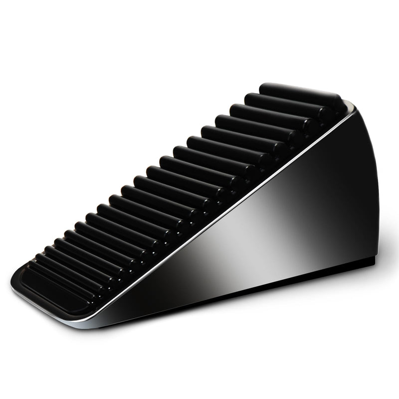 [Australia - AusPower] - Strongest Large Door Stopper - Heavy Duty Tall Door Stop Wedge Door Stoppers for Bottom of Door, Tall up to 2.6 In Doorstop Zinc Alloy and Silicone Made Suits Any Heavy Door Any Smooth Floor Black - 1 Pack 