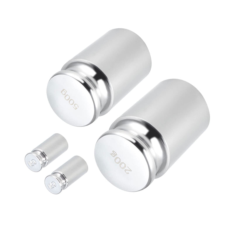[Australia - AusPower] - uxcell Gram Calibration Weight Set 5g 200g 500g M1 Precision Chrome Plated Steel for Digital Balance Scales 