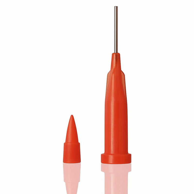 [Australia - AusPower] - Dental Needle Tubes & Plugs - for C-R Syringes, Centrix Style Syringes – Pack of 100 Tubes & 100 Plugs Photoblock Orange 