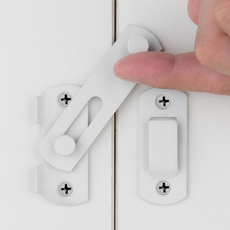 INIRET 10 Packs Barn Door Latches，Matte White Stainless Steel barn gate flip Door Latch Bi-fold Door Lock,Sliding Door Lock Gate Latches Wine Cabinet Closet Door Latches，White Finish (Small) Small Matte White