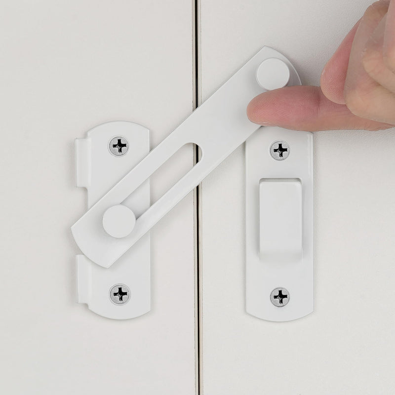 INIRET 10 Packs Barn Door Latches， White Stainless Steel barn gate flip Door Latch Bi-fold Door Lock,Sliding Door Antique Lock Gate Latches Wine Cabinet Closet Door Latches(White)