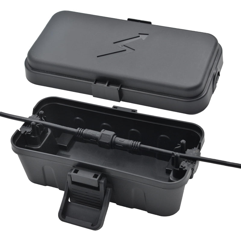[Australia - AusPower] - Small Weatherproof Electrical Connection Box(6 x 3.5 x 2.8inch),Outdoor Electrical Box,Waterproof Extension Cord Covers for Plug, Extension Cables, Holiday Lights,Black Black 