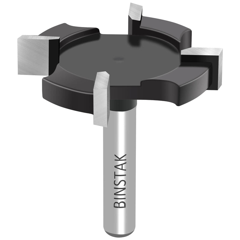 [Australia - AusPower] - CNC Spoilboard Surfacing Router Bit 1/4 Inch Shank, Extra Large 1-1/2 Inch Cutting Diameter, Slab Flattening Router Bit Planing Bit Wood Planing Bit Dado Planer Bit(Carbide-4 Wings) 