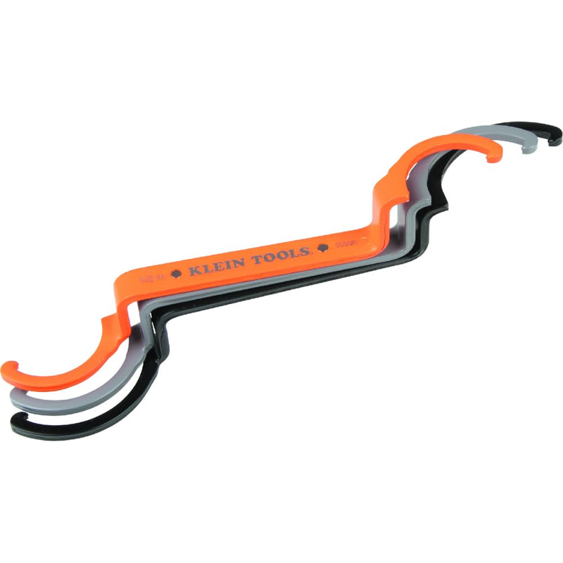 [Australia - AusPower] - Klein Tools 50900R Conduit Lockout Wrench Set, Tighten and Loosen Locknuts in Tight Spaces, 1/2, 3/4 and 1-Inch, Offset Bends, 3-Piece 