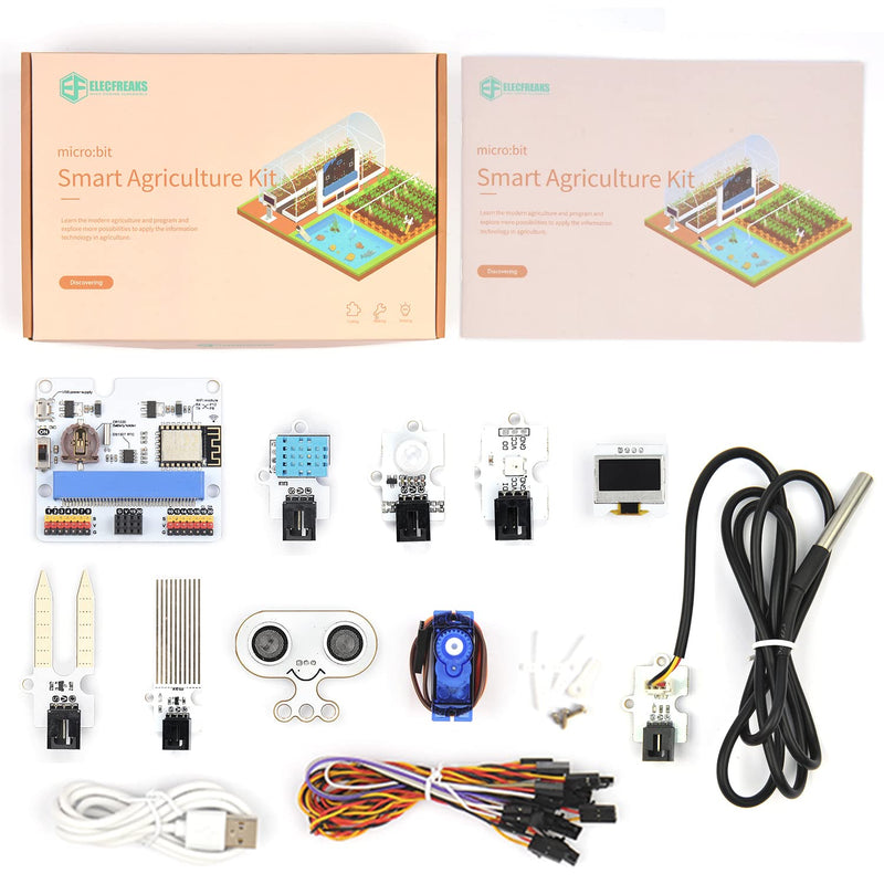 [Australia - AusPower] - ELECFREAKS microbit Smart Agriculture Kit Micro:bit Sensor Starter Kit Octopus Series Sensor, DIY Programming STEM kit with Basic Coding Electronics Modules and Wiki Tutorial(Without Micro:bit) 