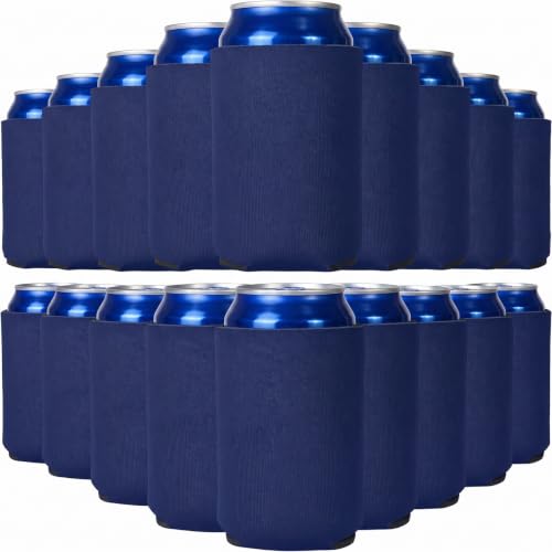 CHENGU 80 Pcs Blank Can Cooler Sleeve Bulk Can Covers Gift, Navy Blue