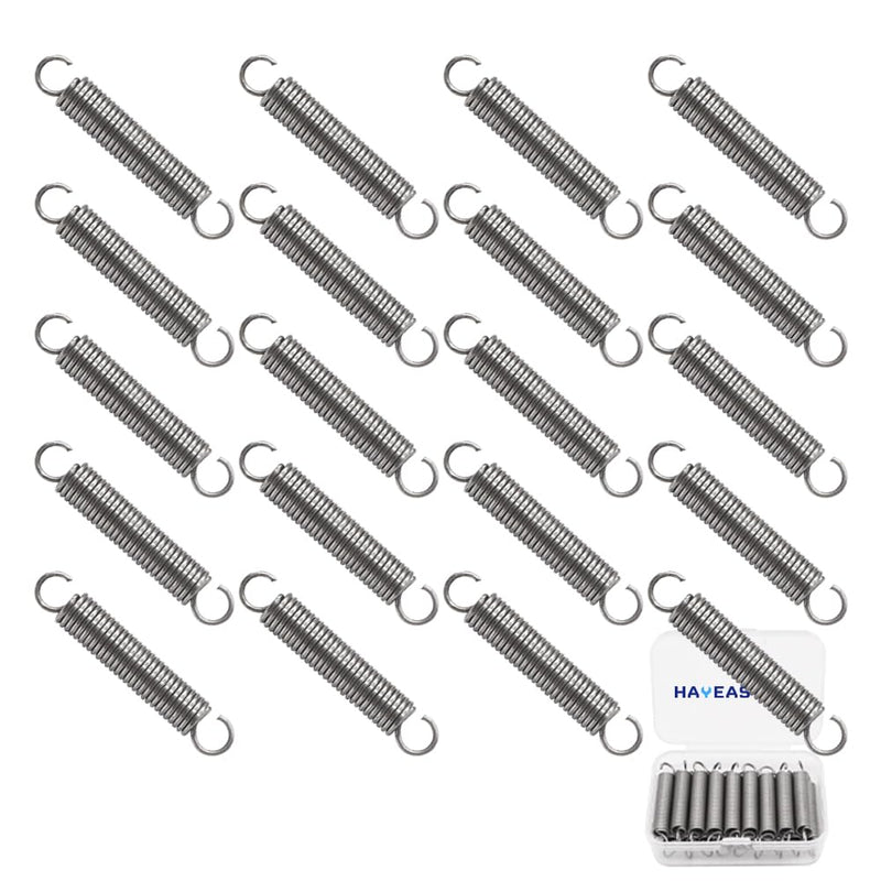 [Australia - AusPower] - 20PCS SP9600 Small Extension Spring 1/4 Inch x 1-1/2 Inch Stainless Steel Mechanical Springs with Hook Ends HE027 