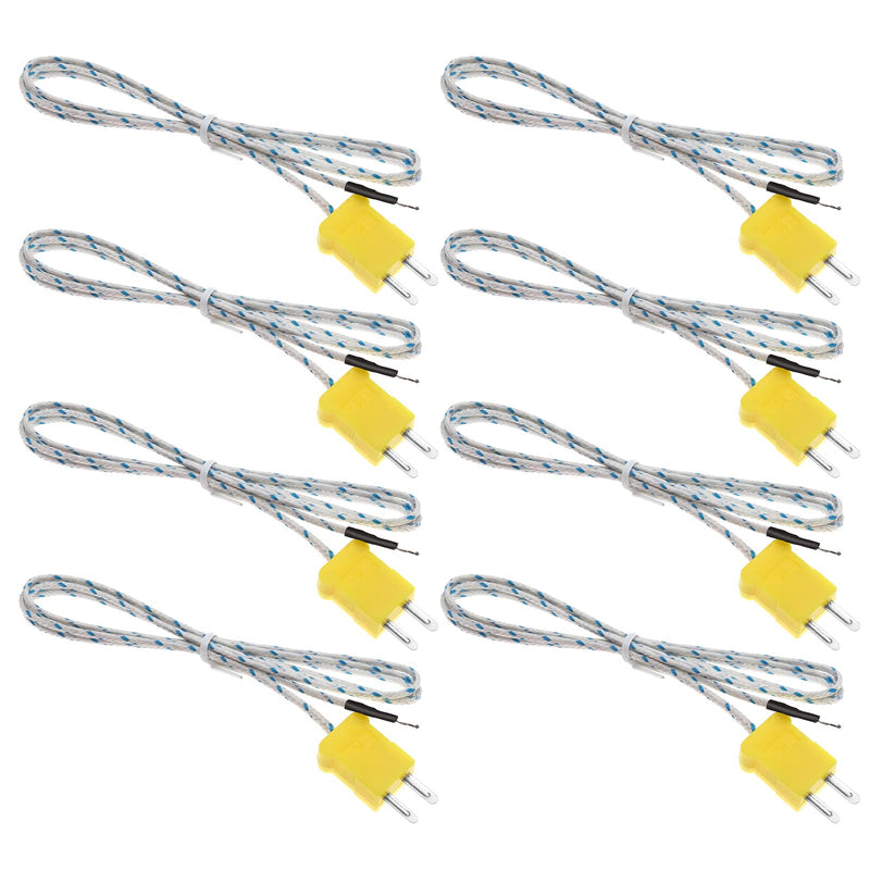 [Australia - AusPower] - ECSiNG 8PCS K Type Mini-Connector Thermocouple Temperature Probe Sensor 1 Metre Temperature Sensing Line K Type Thermocouple Wire Measuring Range -40°C to 400°C 
