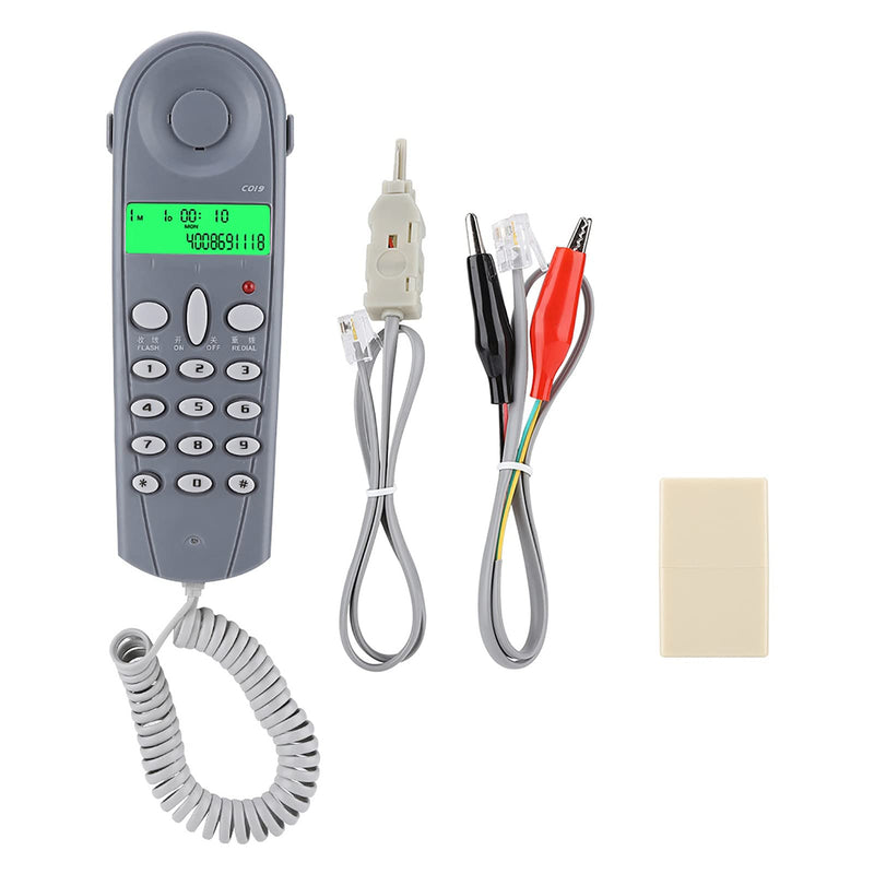 [Australia - AusPower] - C019 Telephone Phone Line Network Cable Tester Butt Tester Lineman Tool Cable Set, Phone Tester with Connectors and Joiner Support DTMF Dual Caller ID, Blue 