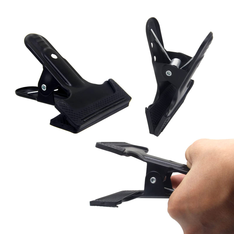 [Australia - AusPower] - 2 Pack 4-1/4" Heavy Duty Spring Clamps Clips, Black Metal Rubber Hinge Clip File Clamps for Photography Background Stands, Home Improvement Projects (2.17" Opening) 