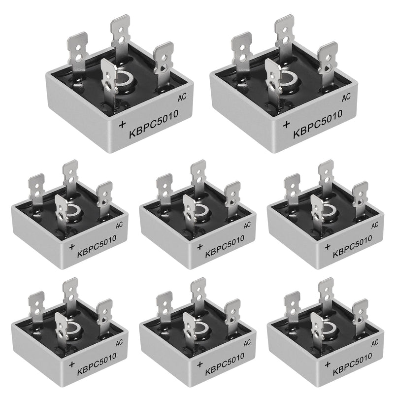 [Australia - AusPower] - 8PCS Bridge Rectifier Diode KBPC5010 1000V 50A AC to DC Full Wave Single Phase Housing Bridge Electronic Silicon Diode Rectifier Electronic Components 