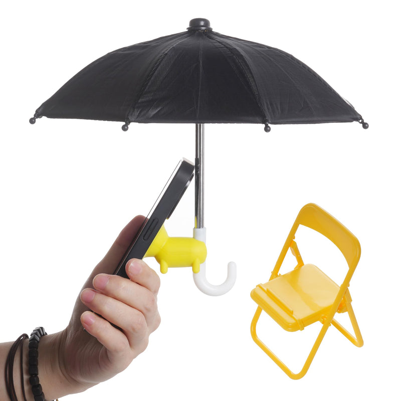 [Australia - AusPower] - Yymobt Phone Umbrella for Sun, Universal Cell Phone Umbrella Suction Cup Stand, Anti-Glare Cover Sun Shield, Adjustable Piggy Suction Cup Phone Stand, Outdoor Cell Phone Sunshade Holder 