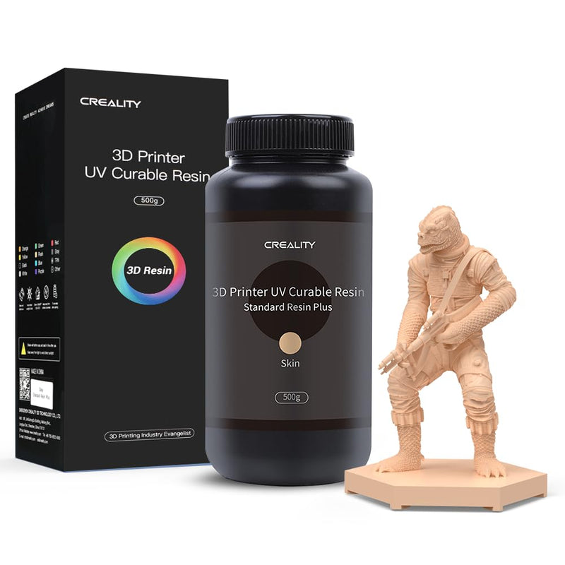 Official Creality Standard 3D Printer Resin, 405nm Fast UV-Curing Resin, Photopolymer Resin for High Precision Rapid LCD 3D Printing, Low Shrinkage & Excellent Fluidity, Skin 500G Standard-500g