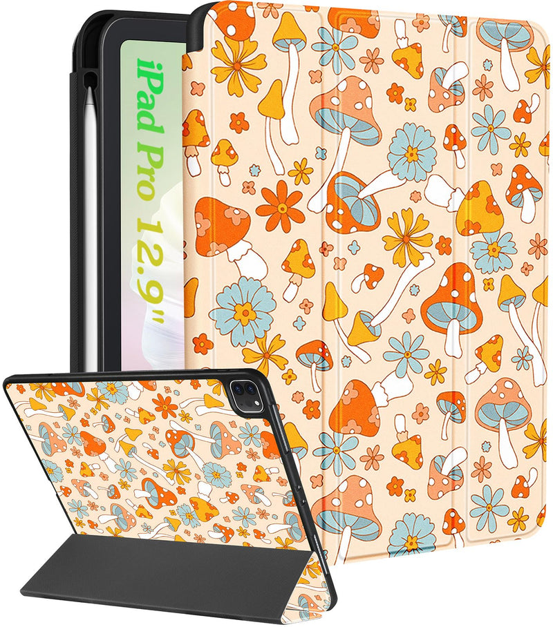 [Australia - AusPower] - Uppuppy for iPad 9th/8th/7th Generation Case 10.2 Inch Girls Cute Kids Women Folio Smart Cover Pencil Holder Mushroom Aesthetic Design Girly Kawaii Teens Cases for iPad 7/8/9 Gen A2602 A2270 A2197 1-for iPad 9/8/7th-Mushroom 