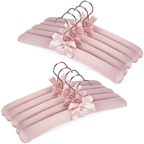 NEOVIVA Padded Hangers for Women Clothing,15 Inch (10 Pack) Pure Pink