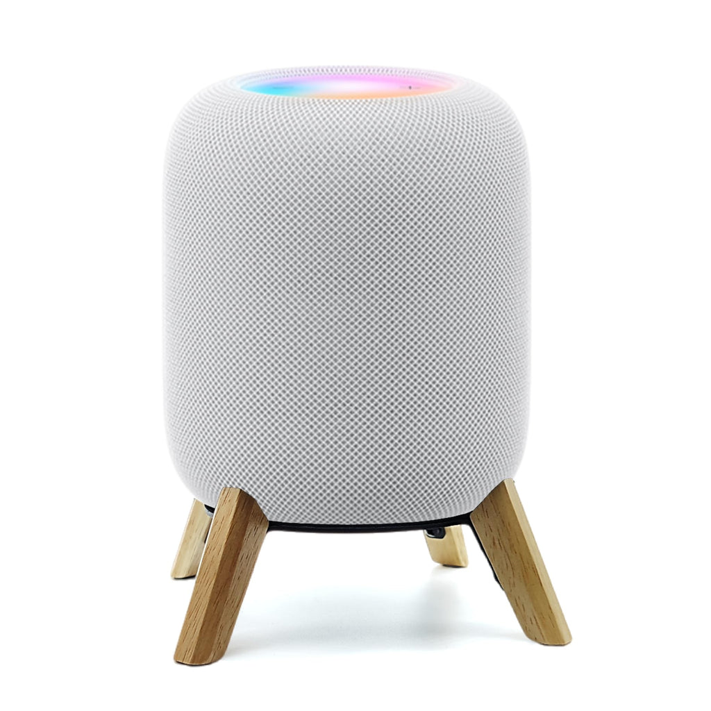 [Australia - AusPower] - Real Wood Stand for Homepod 2nd gen (2023 Released), Sturdy Wooden Holder with Metal Frame,Safe Stable Mount Protect Home pod 2nd Speaker for Sound Better (White Oak) white Oak 