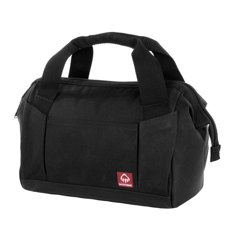 WOLVERINE Tool Bag |Tote | Utility Roll | Durable Nailhead Nylon, Adjustable Straps, and Versatile Pockets 13 Inch 14 Pocket Bag Black