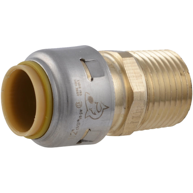 [Australia - AusPower] - SharkBite Max 1/2 Inch MNPT Adapter, Push to Connect Brass Plumbing Fitting, PEX Pipe, Copper, CPVC, PE-RT, HDPE, UR120A 1/2 in. 