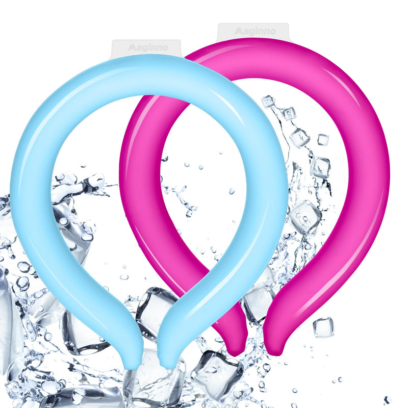 [Australia - AusPower] - Maginno Neck Cooler, Wearable Cooling Tube Cool Neck Wraps for Extremely Hot Weather & Summer Heat, Hands Free Cold Ice Pack Gel for Outdoor Workers, Sports, Relief for Hot Flashes or Fever 2 Pack-bluepurple 