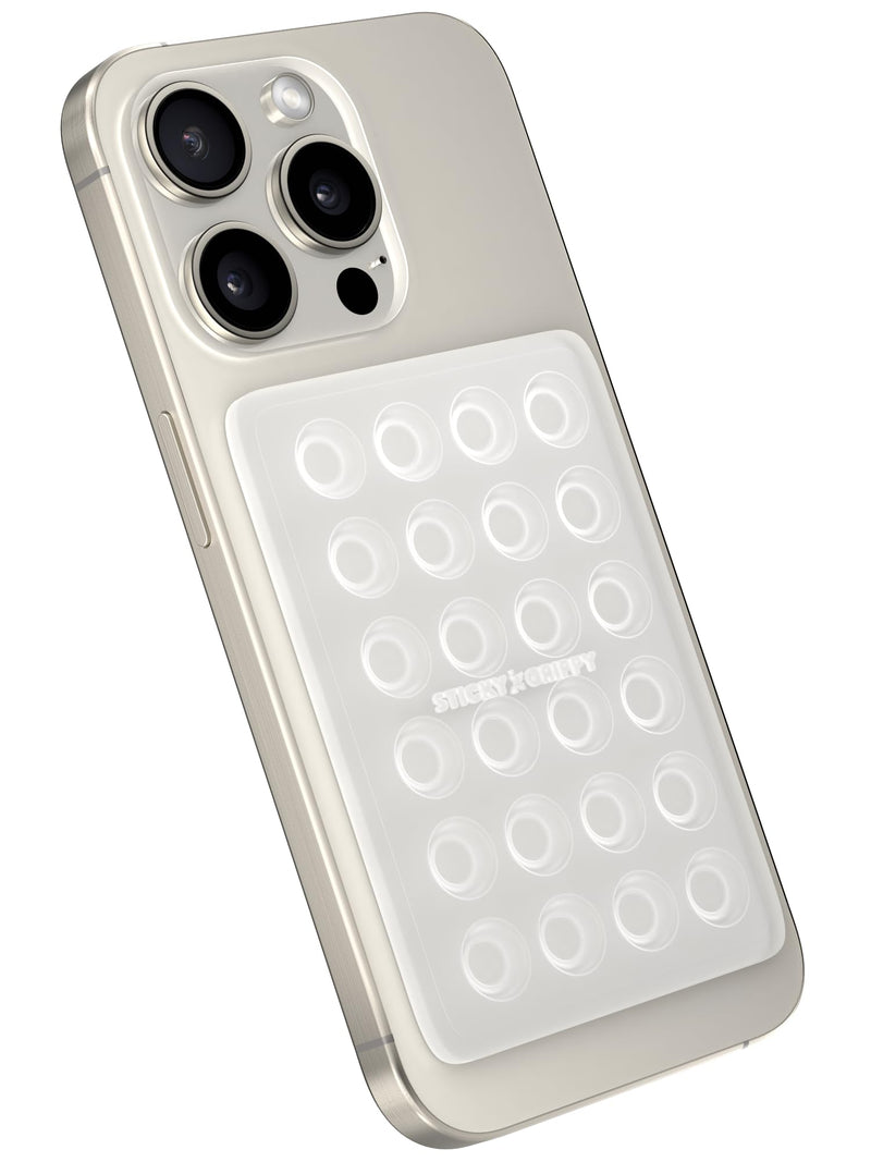 [Australia - AusPower] - Suction Phone Case Mount, Silicon Adhesive Phone Accessory for iPhone and Android, Hands-Free Fidget Toy Mirror Shower Phone Holder, Tiktok Videos and Selfies (Translucent) Translucent 