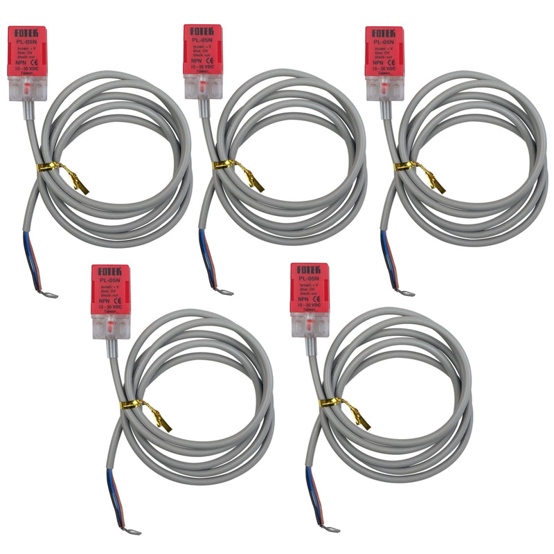 [Australia - AusPower] - 5pcs 5mm PL-05N DC 10-30V NPN NO Square Inductive Proximity Sensor Switch 3-Wire 