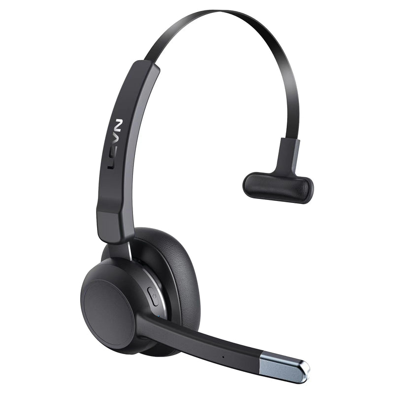 [Australia - AusPower] - LEVN Trucker Headset, Trucker Bluetooth Headset with Noise Cancelling Microphone & Mute Button, Bluetooth Headset 5.2 Multipoint for Work from Home/Cell Phone/Computer/Zoom/Teams/Truck Driver 