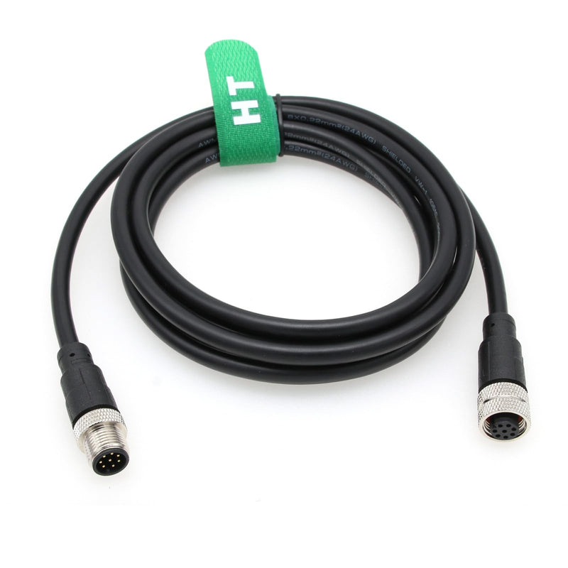 [Australia - AusPower] - Sensor Camera M12 8 pin Female to 8 pin Male Extension Cable for Cognex Actuator Profibus Automation Network Ethernet 1M 